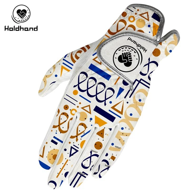 Golf Gloves Manufacturer Colorful Pattern Printing Design Weather Spann Premium Synthetic Golf Glove